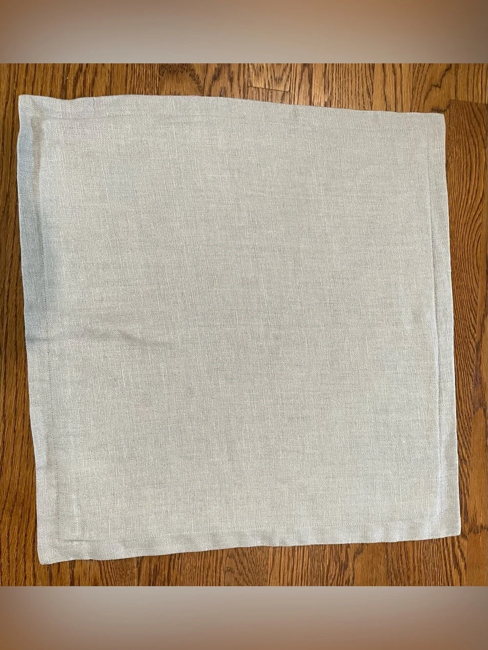 S/2 Pottery Barn 100% Linen Pillow Covers Grey/Blue Reversible 20 Inch-Coastal